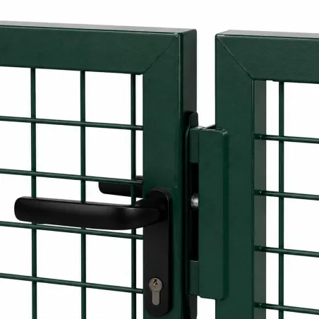 Portail grillagé 2 vantaux 3x1m - Maille 50mm vert