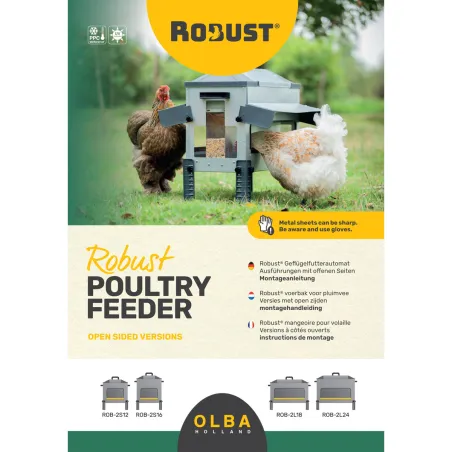 Mangeoire Robust® 16kg - Acier galvanisé pour volailles