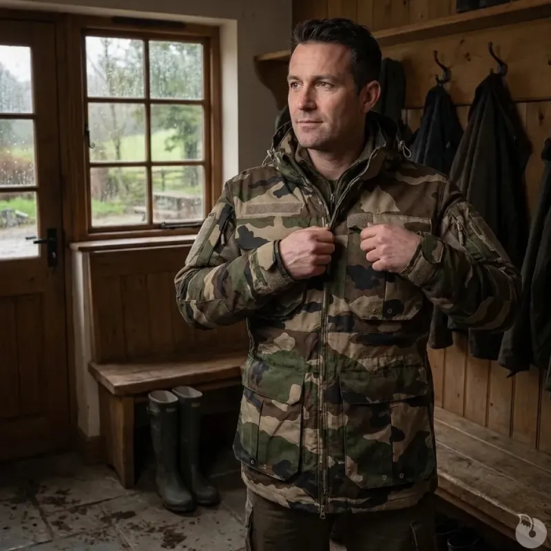 Veste Fighter camo longue - M à 3XL - Résistante outdoor