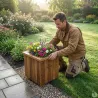 Jardinière carrée bois autoclave 40x40 cm - Extérieur
