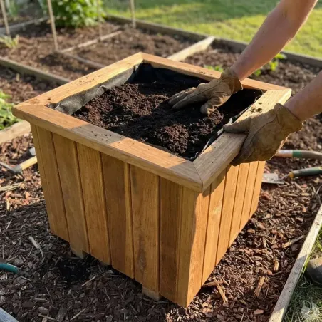 Jardinière carrée bois autoclave 40x40 cm - Extérieur
