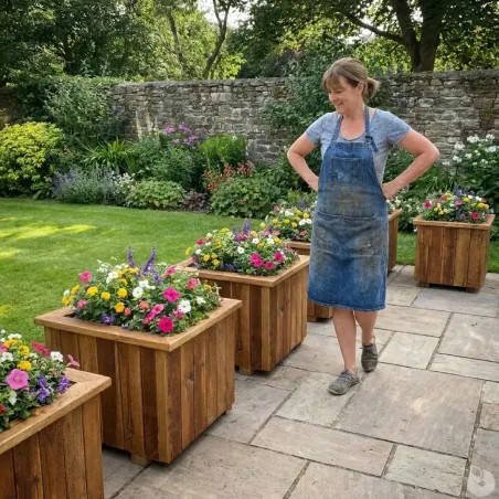 Jardinière carrée bois autoclave 40x40 cm - Extérieur