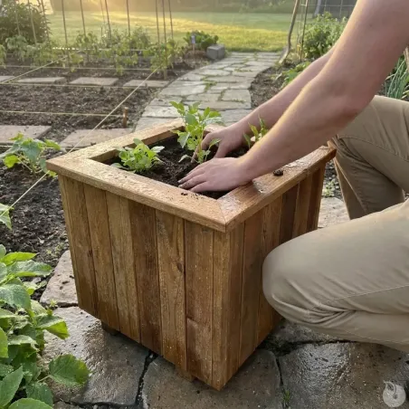 Jardinière carrée bois autoclave 40x40 cm - Extérieur