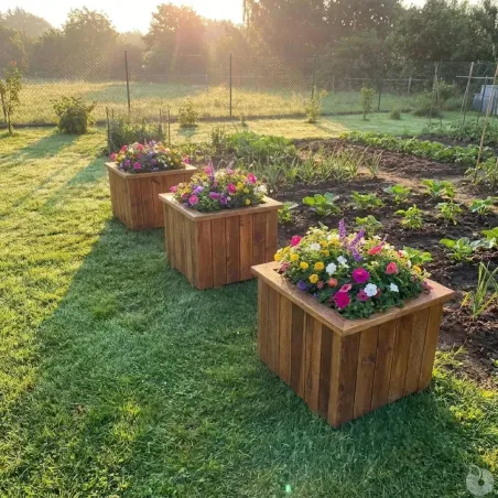 Jardinière carrée bois autoclave 40x40 cm - Extérieur