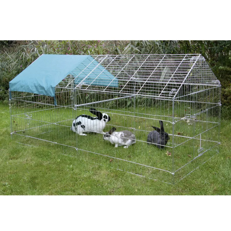 Enclos zingué avec bâche pour petits animaux 220x103cm