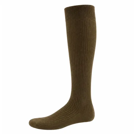 Chaussettes mi-bas homme vert armée - Coton peigné - DCA France