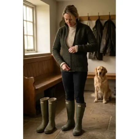 Gilet femme Shirley en laine vert loden - XS à 3XL