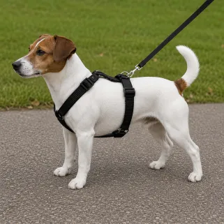 Harnais nylon noir ajustable 52-80 cm pour chiens/chats