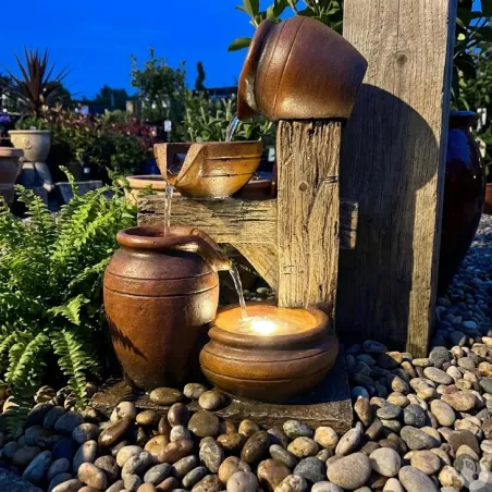 Fontaine LED décorative amphores - 22x19x29 cm extérieur