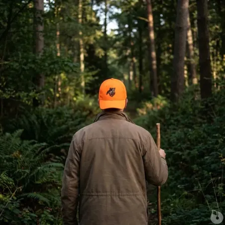 Casquette respirante brodé sanglier orange Treeland