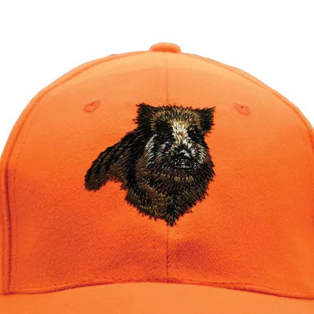 Casquette respirante brodé sanglier orange Treeland