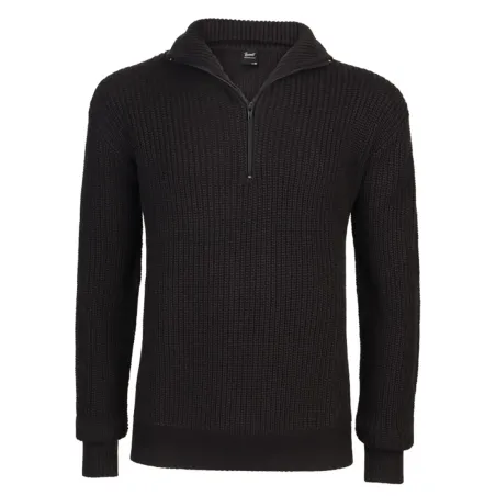 Pull Troyer Noir Brandit® - Col Camionneur Homme
