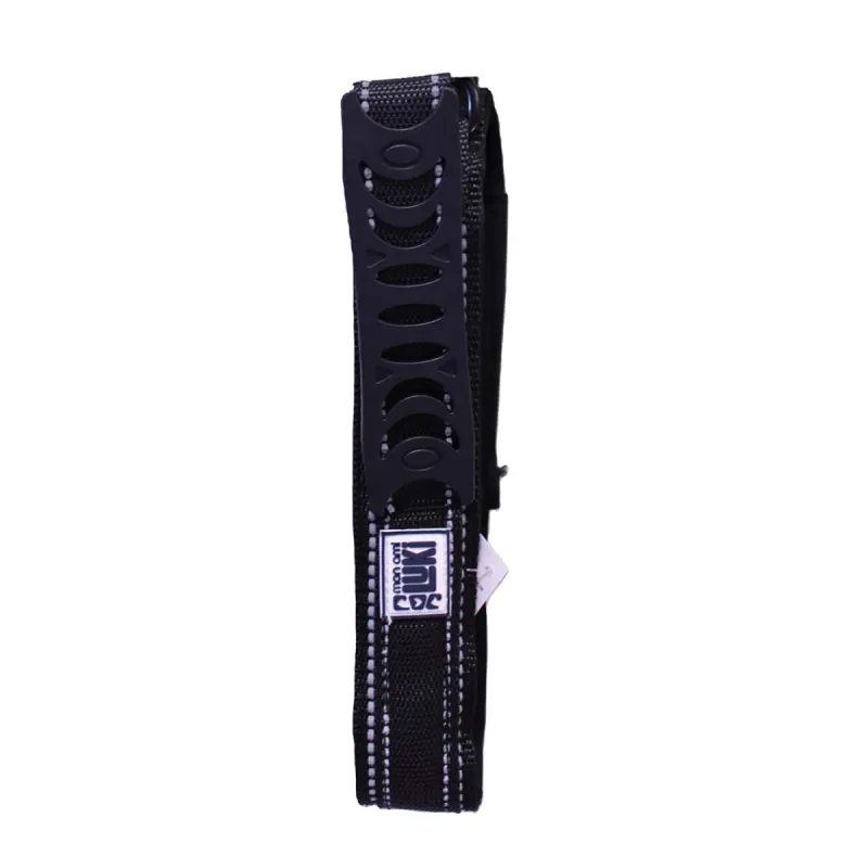 Collier nylon réfléchissant avec poignée - Noir 34 cm