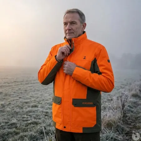 Veste imperméable orange polyester pour éleveurs S à 4XL