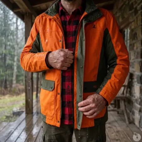 Veste imperméable orange polyester pour éleveurs S à 4XL