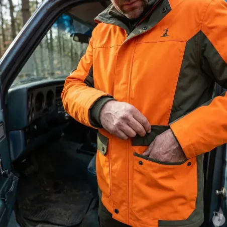 Veste imperméable orange polyester pour éleveurs S à 4XL