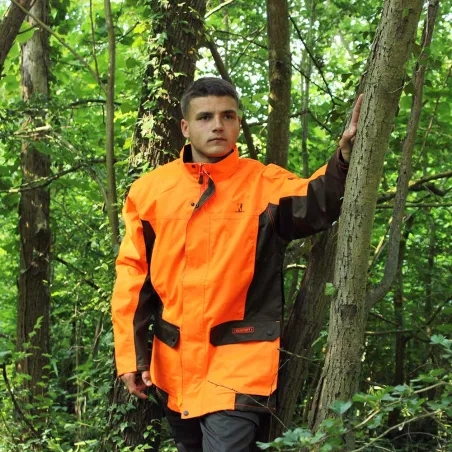 Veste imperméable orange polyester pour éleveurs S à 4XL