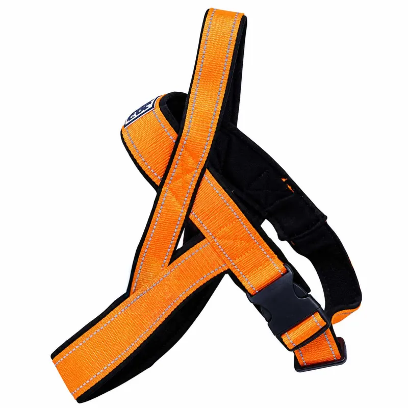 Harnais norvégien réfléchissant orange pour chiens 60-70cm