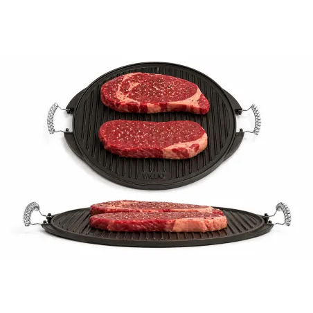Plancha ronde réversible fonte émaillée Ø43cm - 6/8 pers
