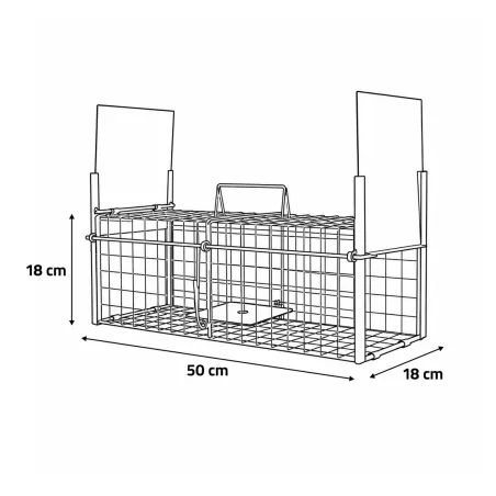 Lot de 3 pièges à rats galvanisés 50x18x18 cm