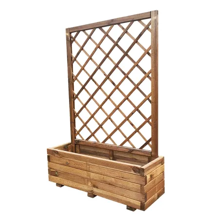 Jardinière bois autoclave classe 3 + treillis 90x31x140 cm