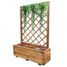 Jardinière bois autoclave classe 3 + treillis 90x31x140 cm