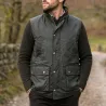 Gilet chasse Walker and Hawkes vert coton ciré 4 poches