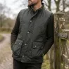 Gilet chasse Walker and Hawkes vert coton ciré 4 poches