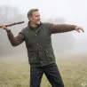 Gilet chasse Walker and Hawkes vert coton ciré 4 poches