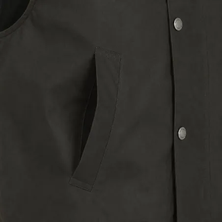 Gilet chasse Walker and Hawkes vert coton ciré 4 poches
