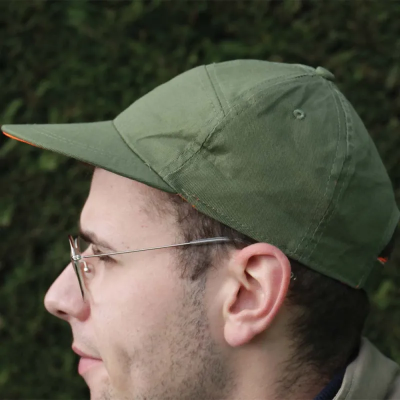 Casquette réversible kaki/orange pour la chasse