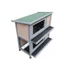 Clapier bois 2 étages pour lapins gris 91,5x45x81,4 cm