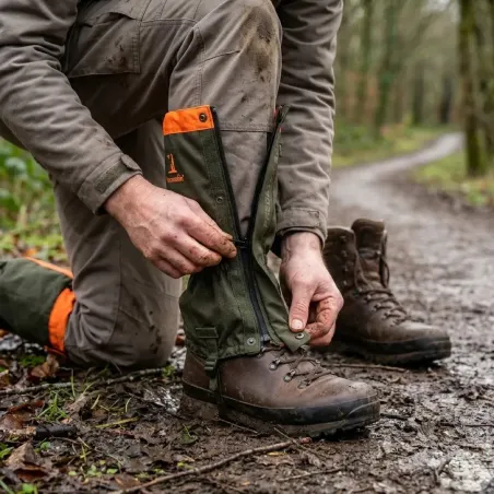 Guêtres Predator 1200R vert/orange - protection chasse