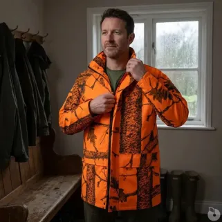 Veste étanche Treeland camo orange M-4XL chasse