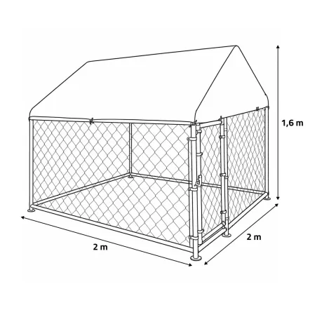 Enclos extérieur galvanisé avec toile imperméable 2x2x1,6 m