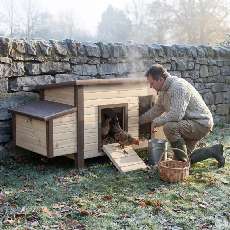 Poulailler isolé chauffant 3-4 poules avec thermostat