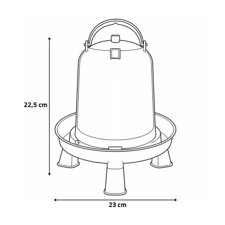 Abreuvoir sur pied vert 3L gradué pour volailles