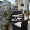 Salon de jardin 4p résine tressée marron - extérieur
