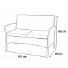 Salon de jardin 4p résine tressée marron - extérieur