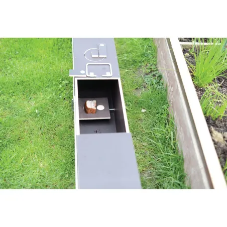 Piège bois 2 entrées pour nuisibles 119x19x24 cm