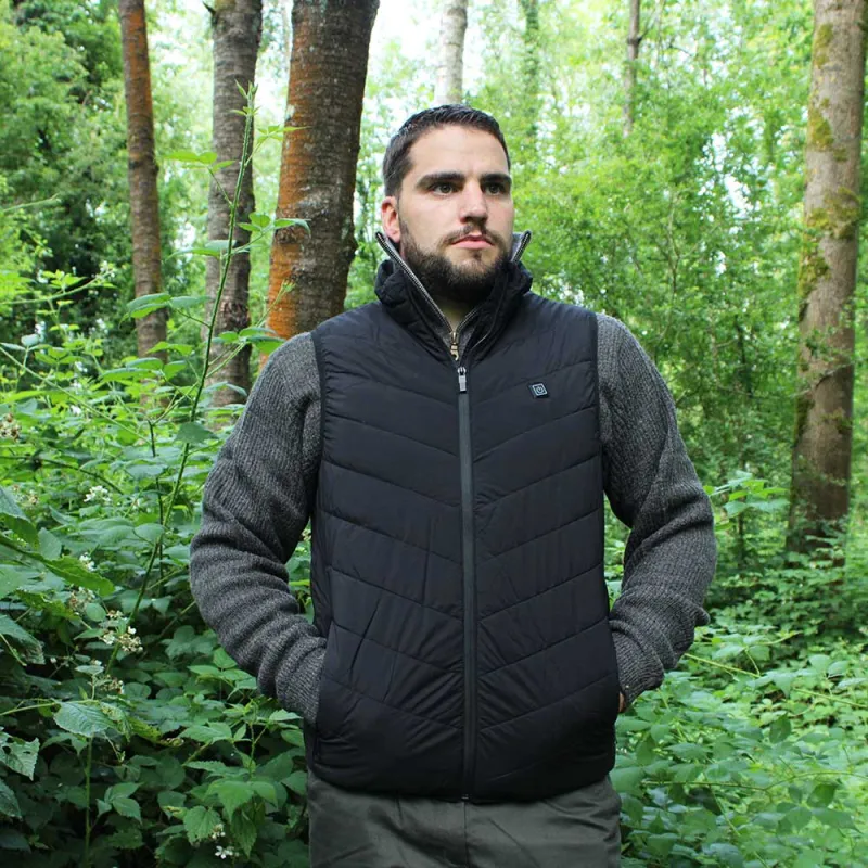 Gilet chauffant 3 niveaux noir M à 3XL - Chauffage USB