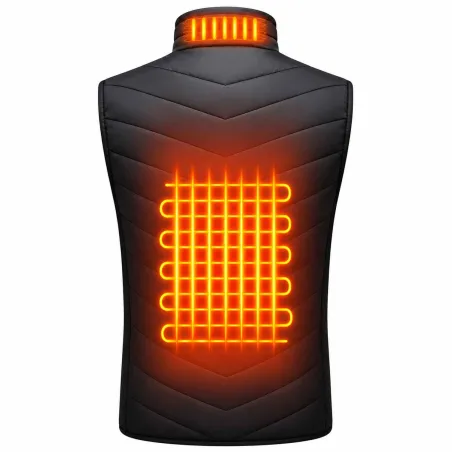 Gilet chauffant 3 niveaux noir M à 3XL - Chauffage USB