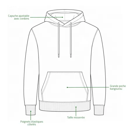 Sweat Hunter noir capuche coton - Logo Keiler