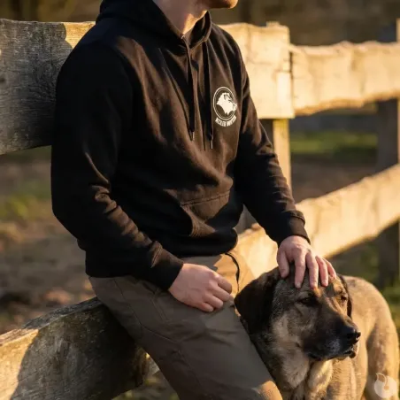 Sweat Hunter noir capuche coton - Logo Keiler