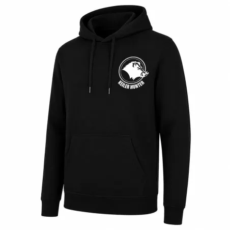 Sweat Hunter noir capuche coton - Logo Keiler