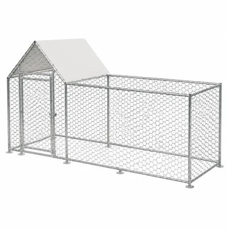 Enclos volailles 3x1x1,5m - Robuste avec toit bâché
