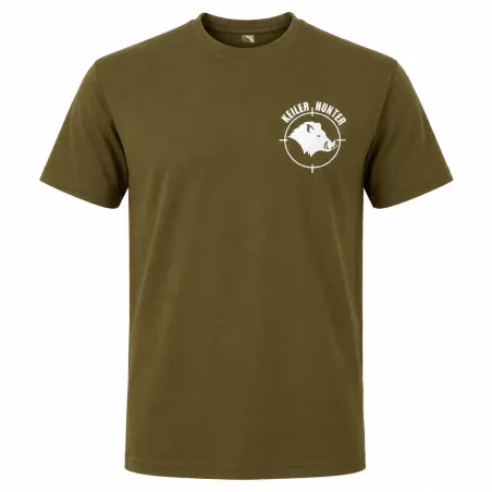 T-Shirt Keiler Hunter kaki coton manches courtes chasse