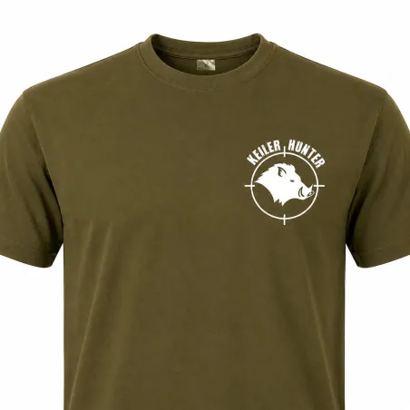 T-Shirt Keiler Hunter kaki coton manches courtes chasse