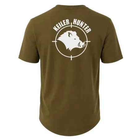 T-Shirt Keiler Hunter kaki coton manches courtes chasse