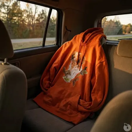 Sweat capuche épagneul Bartavel® orange vif 50% coton